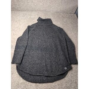 Michael Kors Womens Large Charcoal Gray Marled Turtleneck High-Low Sweater L